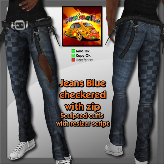 Coxi - Jeans Dark Blue Damier