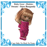 Baby Gear Dinkies - Sweat Set Stars Burgandy (Bagged)
