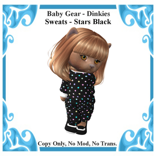 Baby Gear Dinkies - Sweat Set Stars Black (Bagged)
