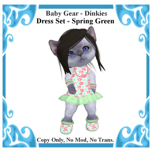 Baby Gear Dinkies - Dress Set Spring Green (Bagged)