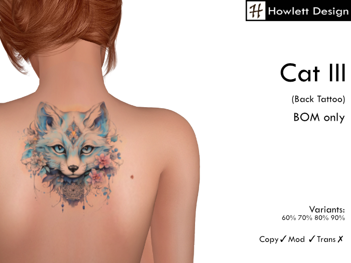 [HDesign] Cat III (Back Tattoo)