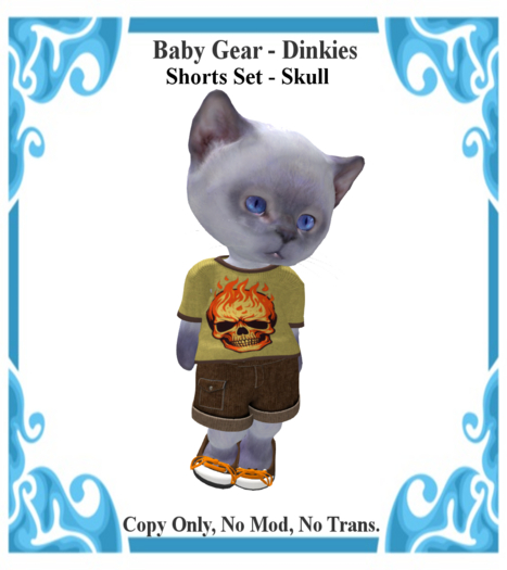 Baby Gear Dinkies - Shorts Set Skull (Bagged)