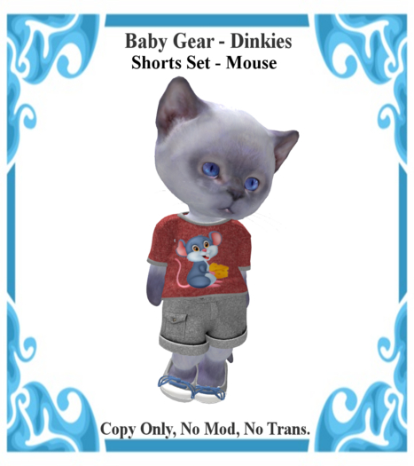 Baby Gear Dinkies - Shorts Set Mouse (Bagged)