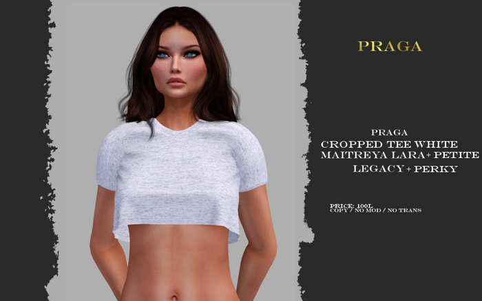 Praga Cropped Tee - White -