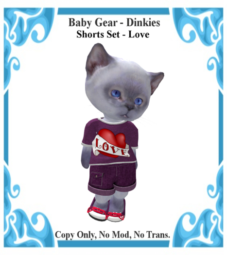 Baby Gear Dinkies - Shorts Set Love (Bagged)