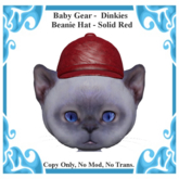 Baby Gear Dinkies - Beanie Cap Solid Red (Bagged)