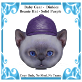 Baby Gear Dinkies - Beanie Cap Solid Purple (Bagged)