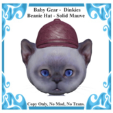 Baby Gear Dinkies - Beanie Cap Solid Mauve (Bagged)