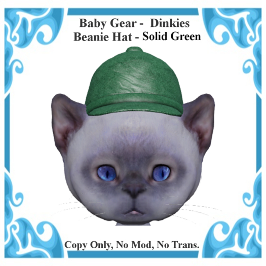 Baby Gear Dinkies - Beanie Cap Solid Green (Bagged)