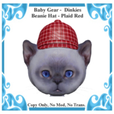 Baby Gear Dinkies - Beanie Cap Plaid Red (Bagged)