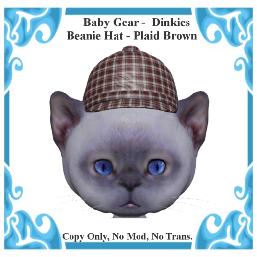 Baby Gear Dinkies - Beanie Cap Plaid Brown (Bagged)