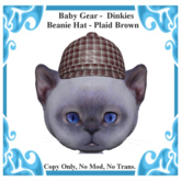 Baby Gear Dinkies - Beanie Cap Plaid Brown (Bagged)