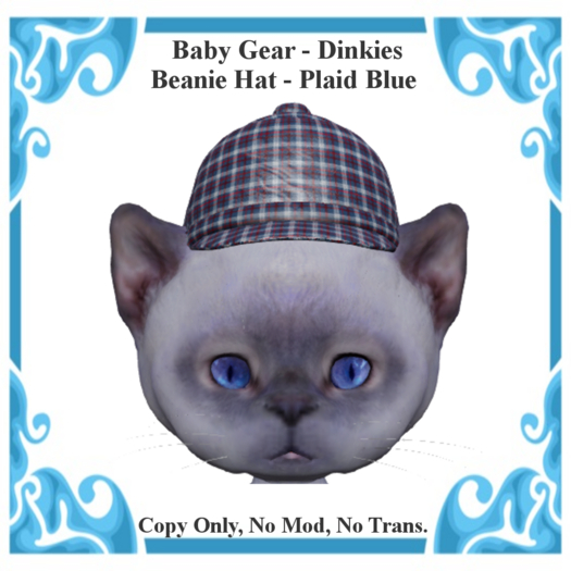 Baby Gear Dinkies - Beanie Cap Plaid Blue (Bagged)