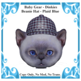 Baby Gear Dinkies - Beanie Cap Plaid Blue (Bagged)