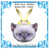 Baby Gear Dinkies -  Bunny Hat Yellow (Bagged)