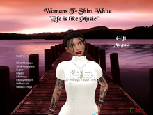 Angel's Store - Womans T-Shirt White "Life is like Music" (BOX)