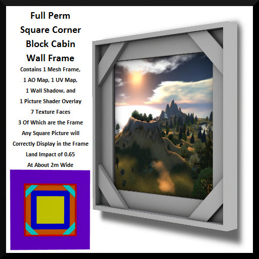 Full Perm Square Corner Block Cabin Wall Frame