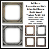 Full Perm Corner Block Frame Rustic Wood Texture Ad-On