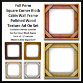 Full Perm Corner Block Frame Polished Wood Texture Ad-On
