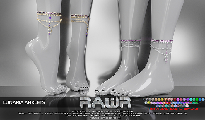 RAWR! Lunaria Anklets (add me)