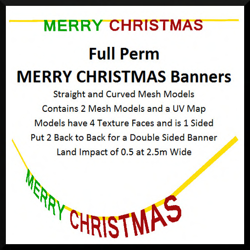 Full Perm MERRY CHRISTMAS Banners Set