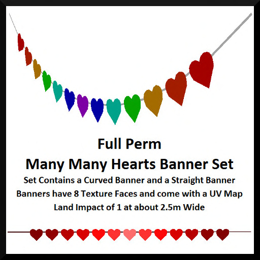 Full Perm Many Many Hearts Banner Set
