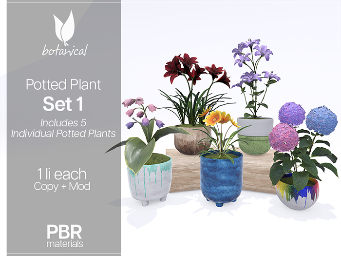 Botanical - Potted Plants - Set 1