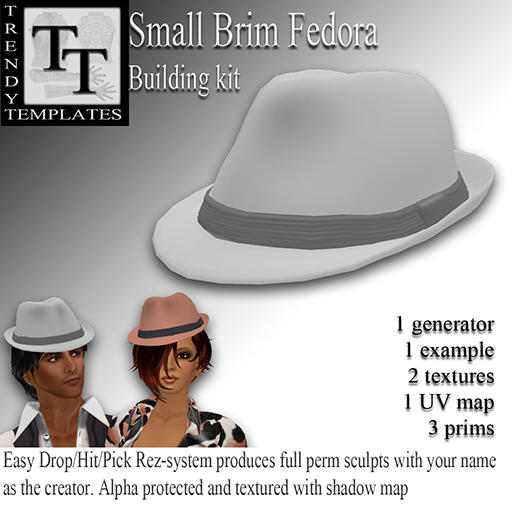 Sculpted Small Brim Fedora - building kit