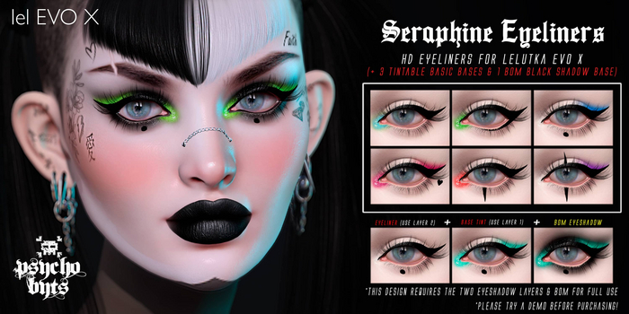 .{PSYCHO:Byts}. Seraphine Eyeliners - LeLutka HD - 