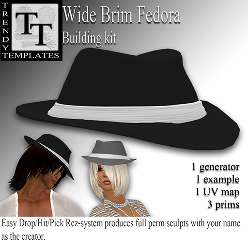 Sculpted Wide Brim Fedora - building kit
