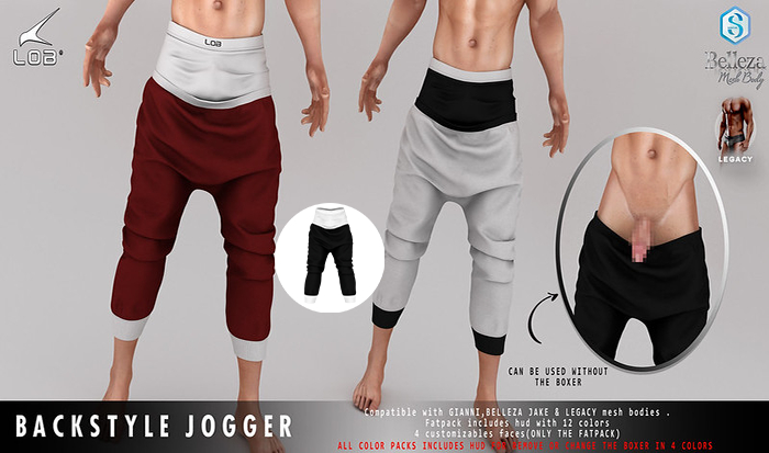 [LOB] BACKSTYLE JOGGER - BLACK