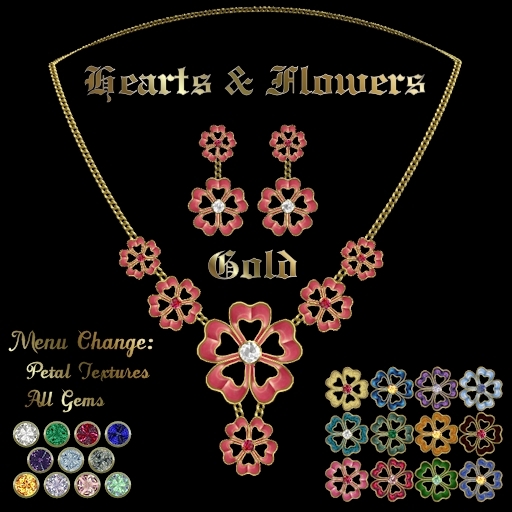 Ashira's Hearts & Flowers - Gold
