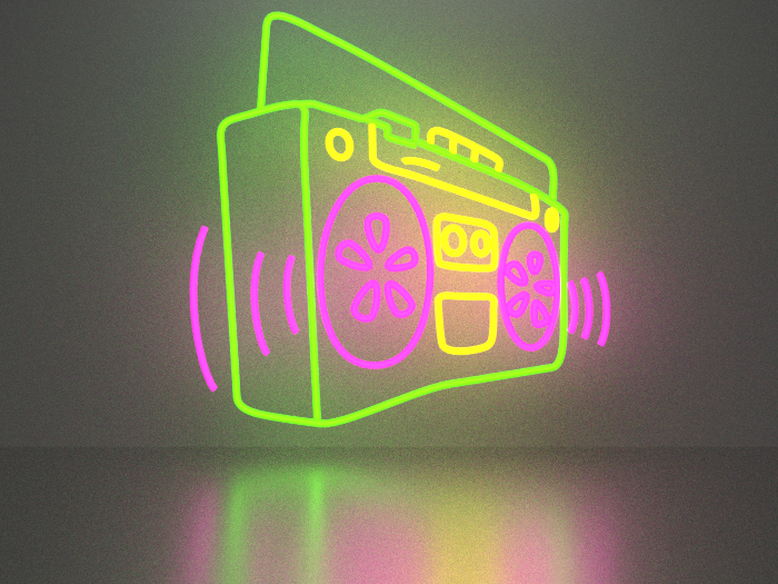 Boom box 1 neon sign Full Permission