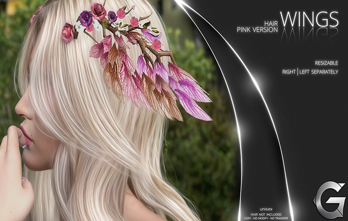 {geek} Hair Wings Pink