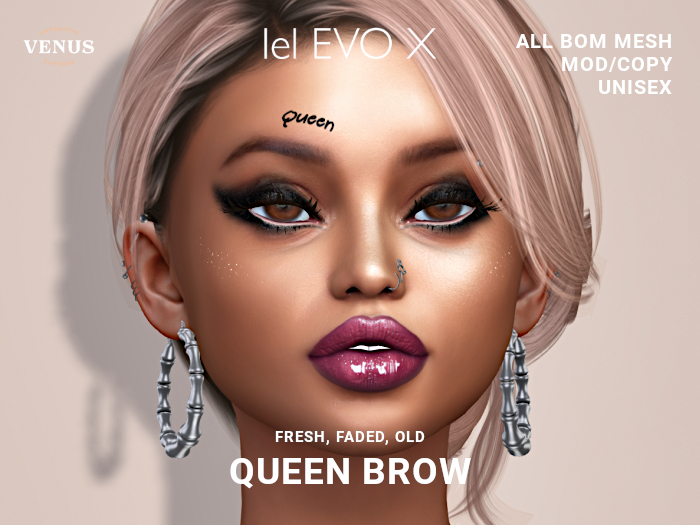QUEEN BROW FACE TATTOO