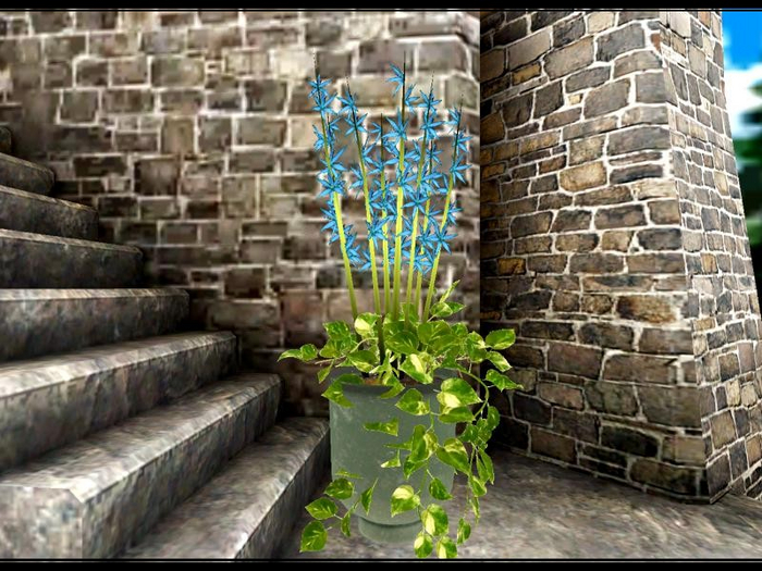 [AE] Home & Garden - Tall Mix Potted Plant - blue