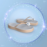 Beige Gem Flip Flops Reborn
