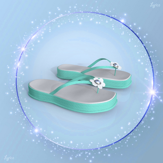Teal Gem Flip Flops Reborn