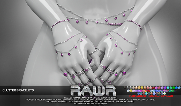 RAWR! Clutter Bracelets DEMO (add me)