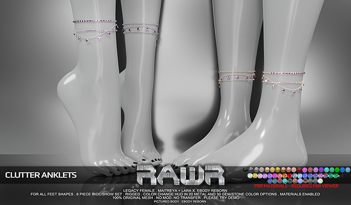 RAWR! Clutter Anklets DEMO (add me)