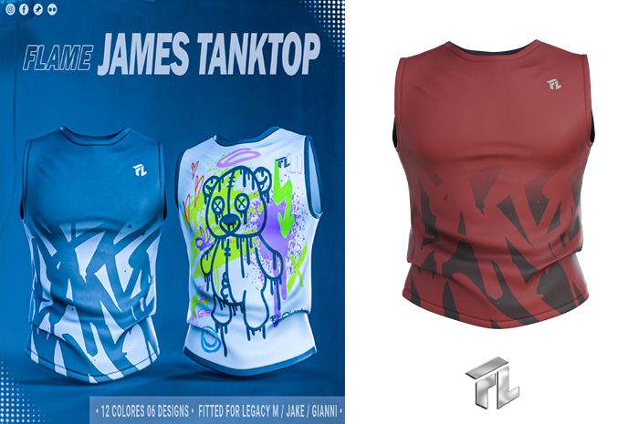 Flame James TankTop RedV2
