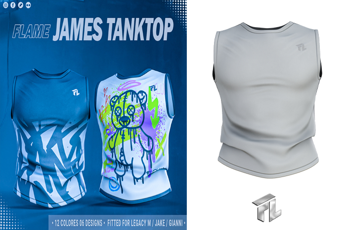 Flame James TankTop White