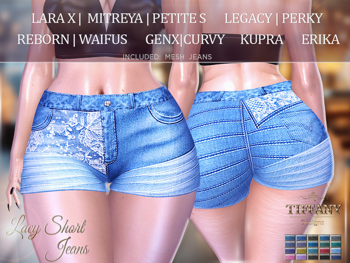 ::TD:: Lacy Short Jeans [Mesh] + Lara X