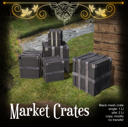 [WM] Market Crates - Black 