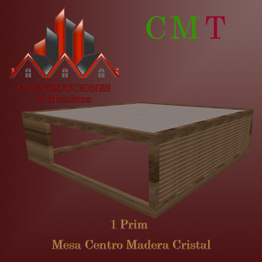 Mesa de Centro Madera Cristal barrote