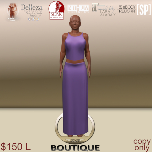 2pc Gown - Tank Top and Long Skirt Lavender