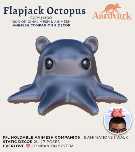 Aardvark : Flapjack Octopus  -  Black  
