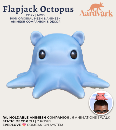 Aardvark : Flapjack Octopus  -  Blue 