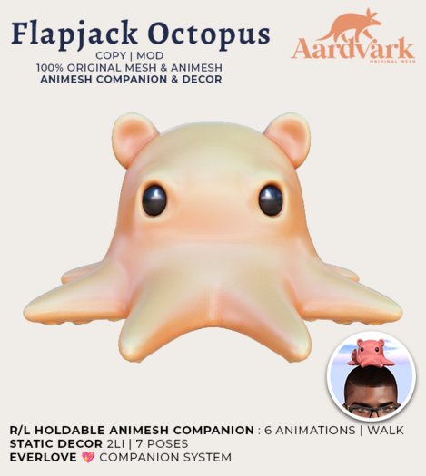 Aardvark : Flapjack Octopus  -  Orange 