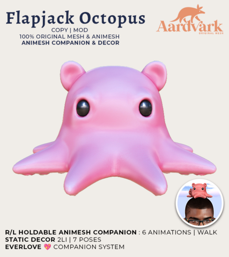 Aardvark : Flapjack Octopus  -  Pink